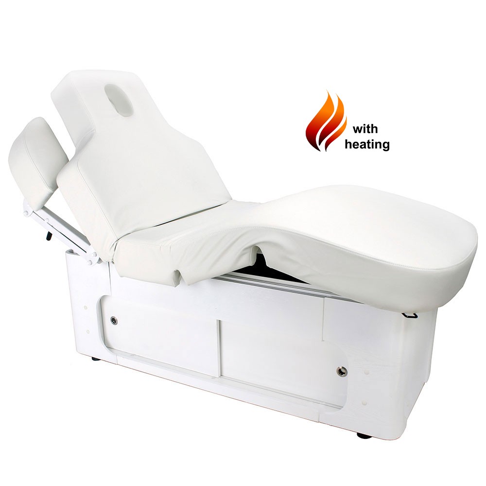 Massageliege 003381-3H weiß mit Heizung & Memory