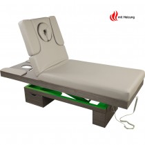 023815H Elektrische Massageliege Wellnessliege grau mit LED und Heizung