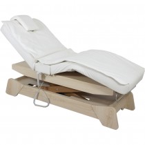 030208 Massageliege Wellnessliege weiß / wood