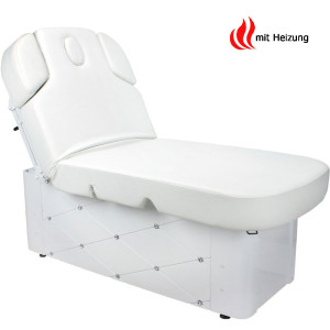Massageliege Wellnessliege Weiß mit Heizung & Memory 003370-3HA