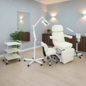 Kosmetikkabine – vollelektrisch, ergonomisch, modern, perlweiß 907701c