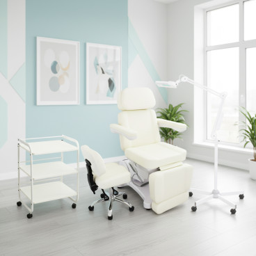 Kosmetikkabine – vollelektrisch, ergonomisch, modern, perlweiß 907701b